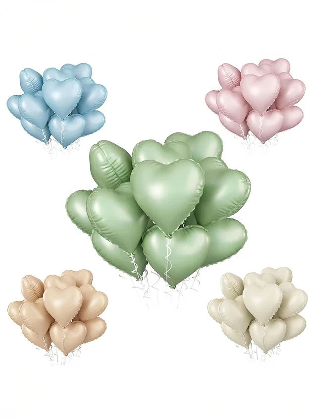 Heart Foil Balloon Set – Romantic Valentine’s Day Decoration (10 Pieces)
