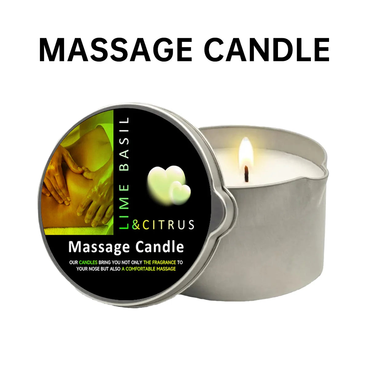 Rose Scented Massage Oil Candle – Romantic Aromatherapy Spa Candle