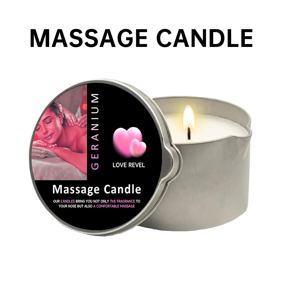 Rose Scented Massage Oil Candle – Romantic Aromatherapy Spa Candle