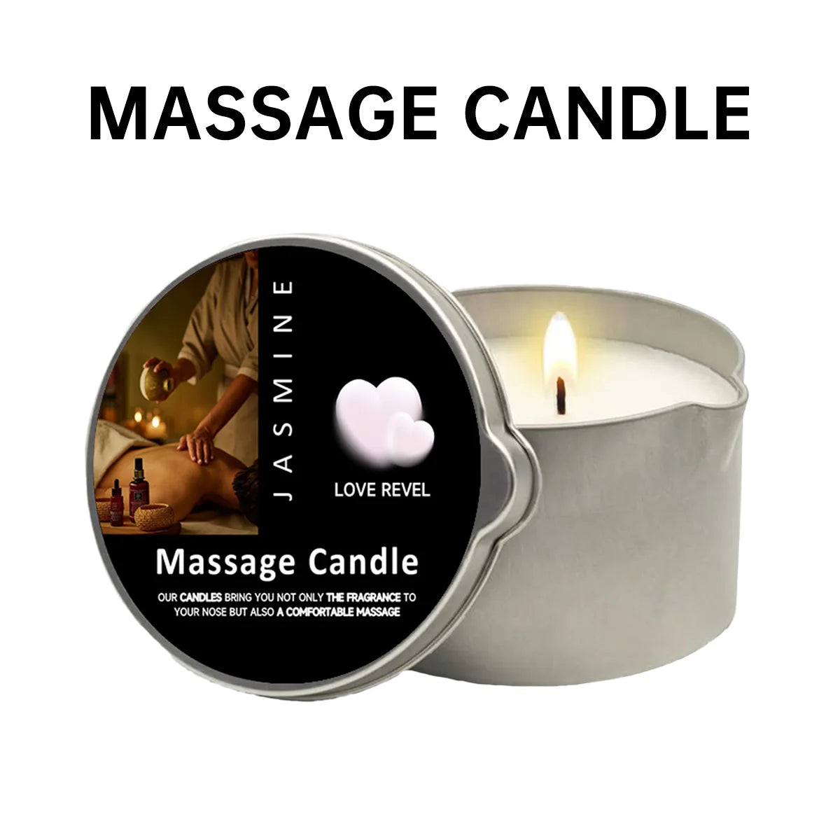 Rose Scented Massage Oil Candle – Romantic Aromatherapy Spa Candle
