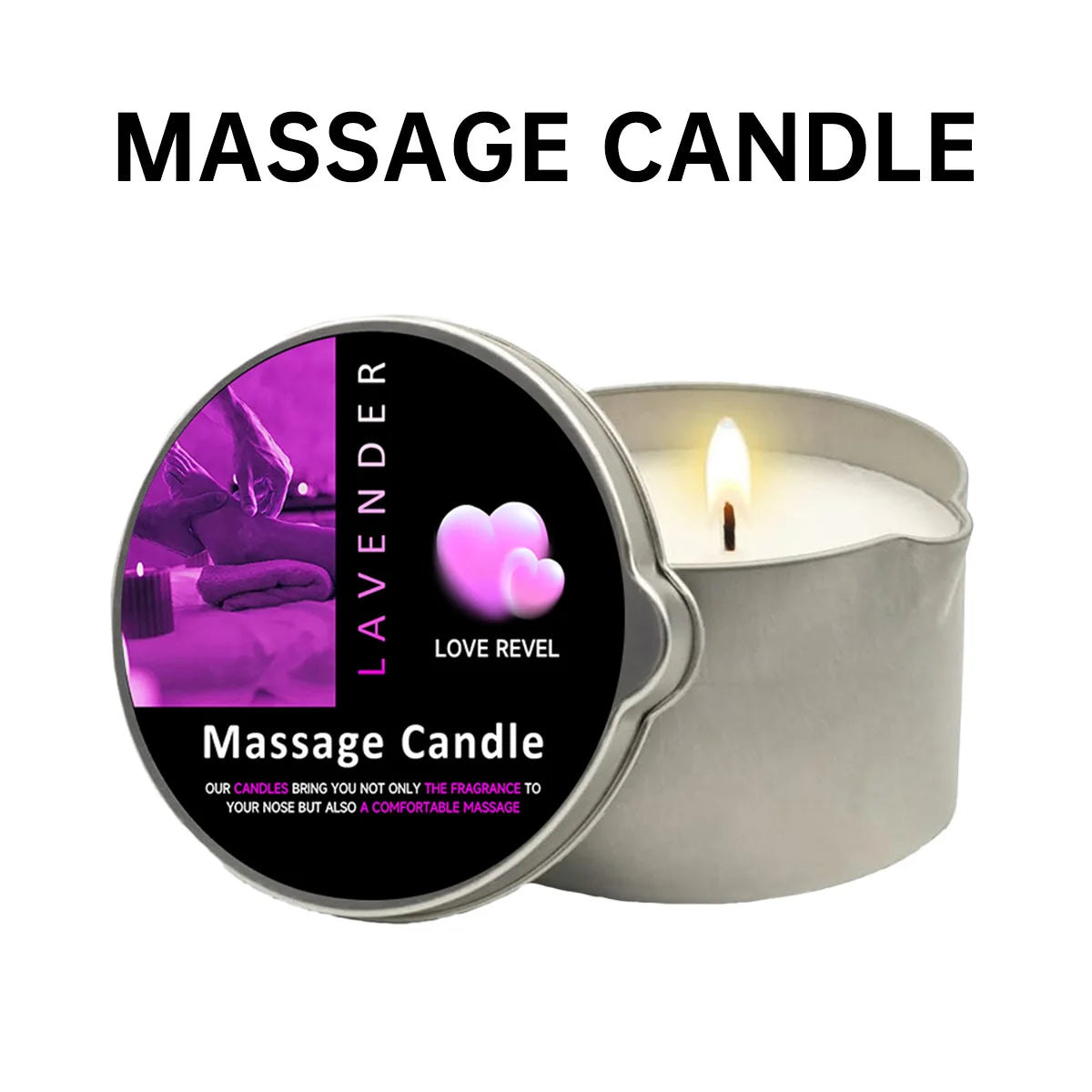Rose Scented Massage Oil Candle – Romantic Aromatherapy Spa Candle