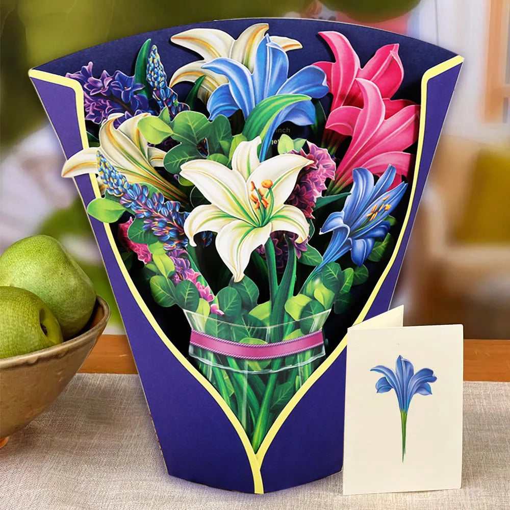 3D Pop-Up Flower Greeting Card – Romantic Valentine & Special Occasion Card