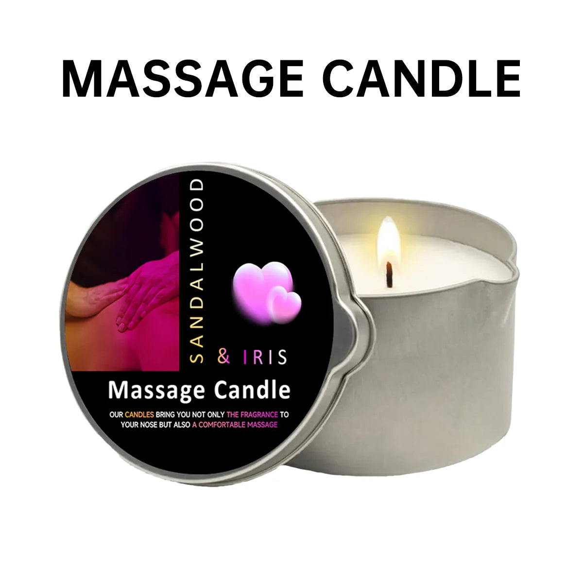 Rose Scented Massage Oil Candle – Romantic Aromatherapy Spa Candle