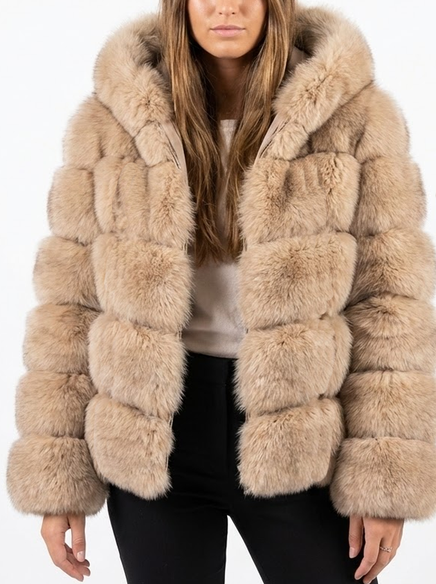 Signature Luxe Faux-Fur Hooded Coat