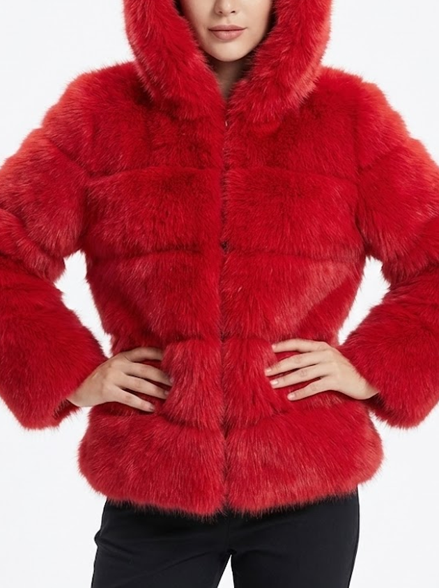 Signature Luxe Faux-Fur Hooded Coat