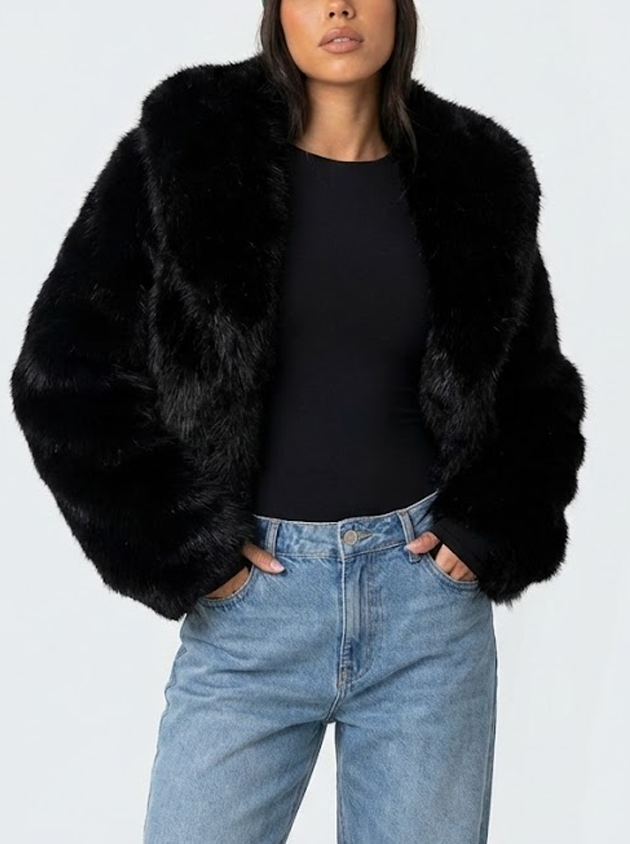 Signature Plush Faux-Fur Short Jacket