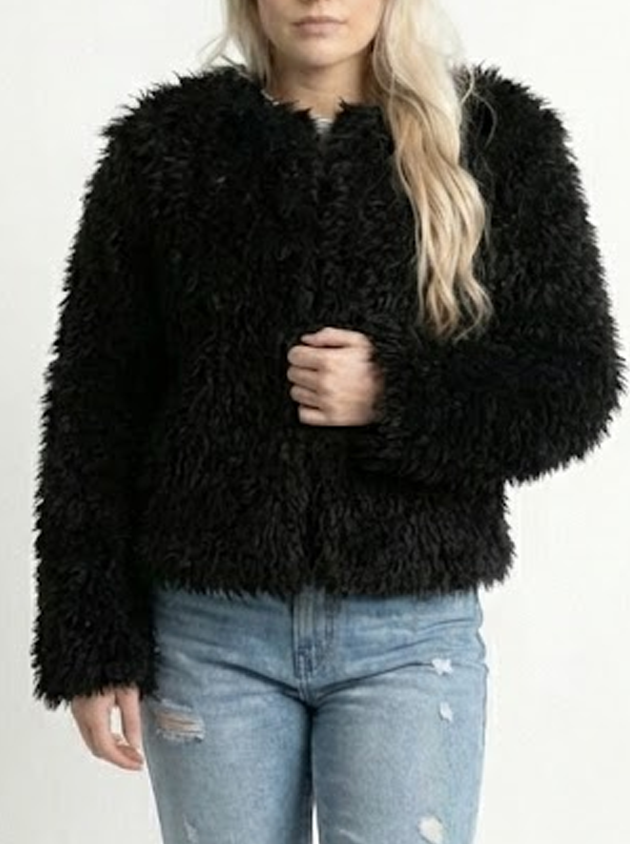 Plush Faux-Fur Zip Jacket