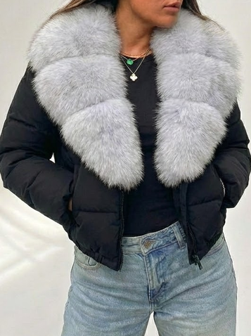 Signature Down Puffer Jacket with Detachable Fur Collar