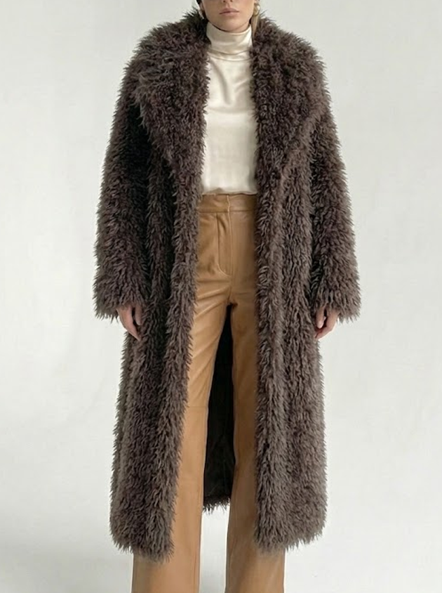 Signature Longline Faux-Fur Overcoat