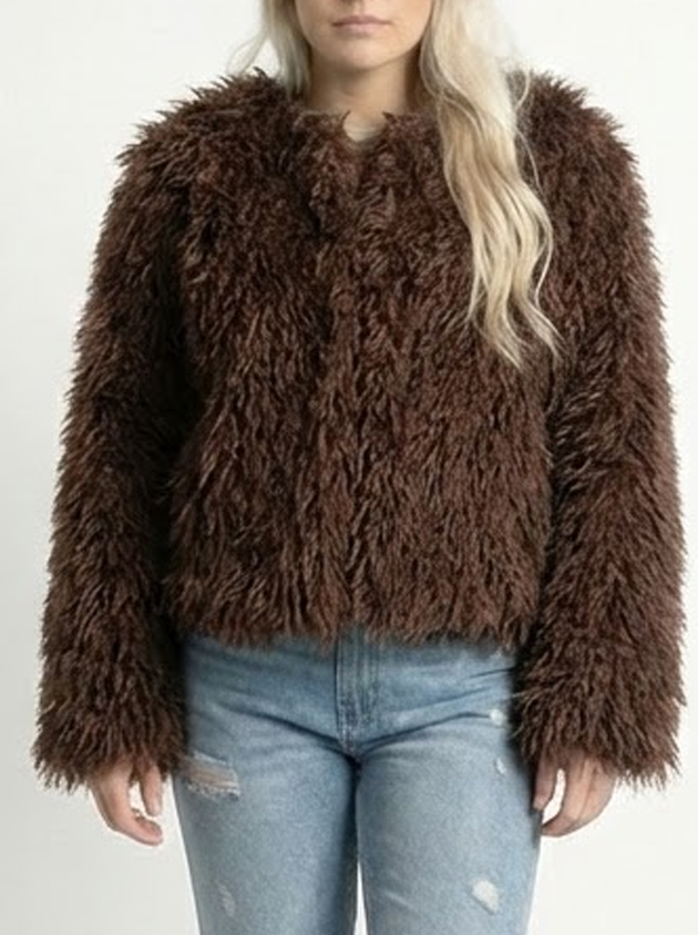 Plush Faux-Fur Zip Jacket