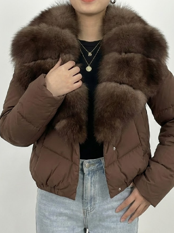 Signature Down Puffer Jacket with Detachable Fur Collar