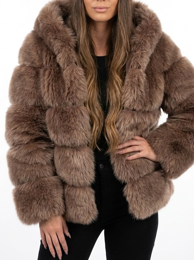 Signature Luxe Faux-Fur Hooded Coat