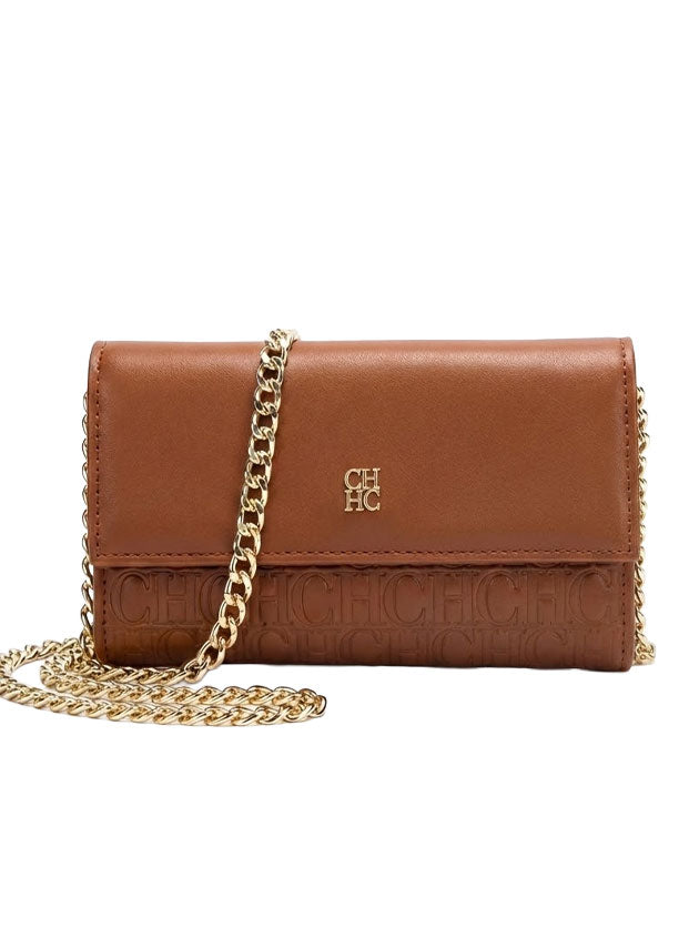CHCH Women's Shoulder Bag New Magnetic Flip Chain Bag Brown Small Square Bag Wallet