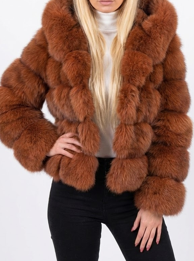 Signature Luxe Faux-Fur Hooded Coat