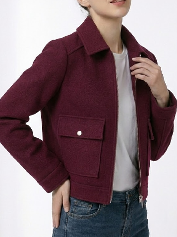 Cropped Zip Jacket with Utility Pockets