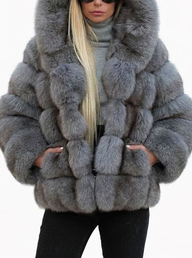 Signature Luxe Faux-Fur Hooded Coat