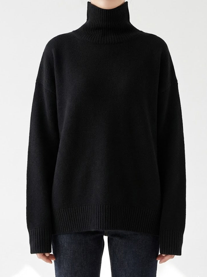 Essential Knit Turtleneck Sweater — Relaxed Fit