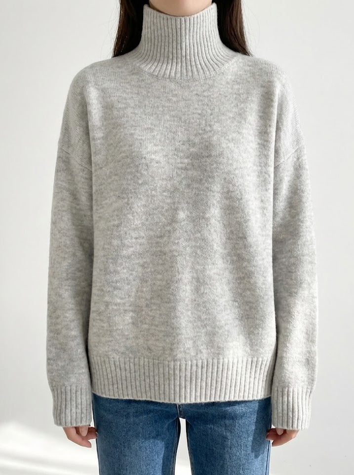 Essential Knit Turtleneck Sweater — Relaxed Fit