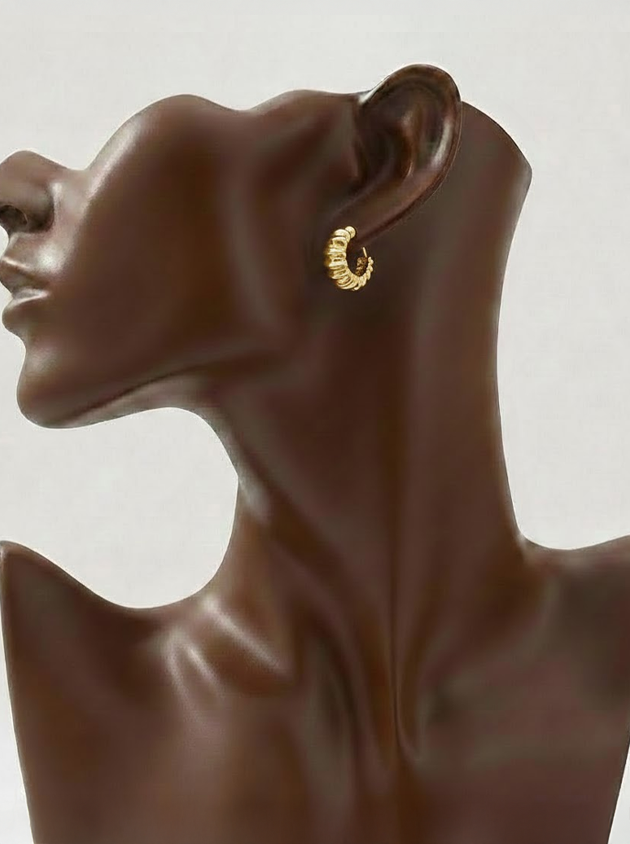 The Molten Gold Studs: Crushed Texture Statement Earrings