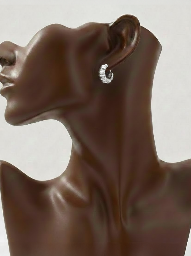 The Molten Gold Studs: Crushed Texture Statement Earrings