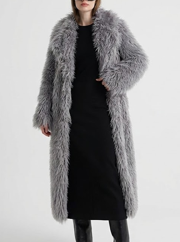 Signature Longline Faux-Fur Overcoat