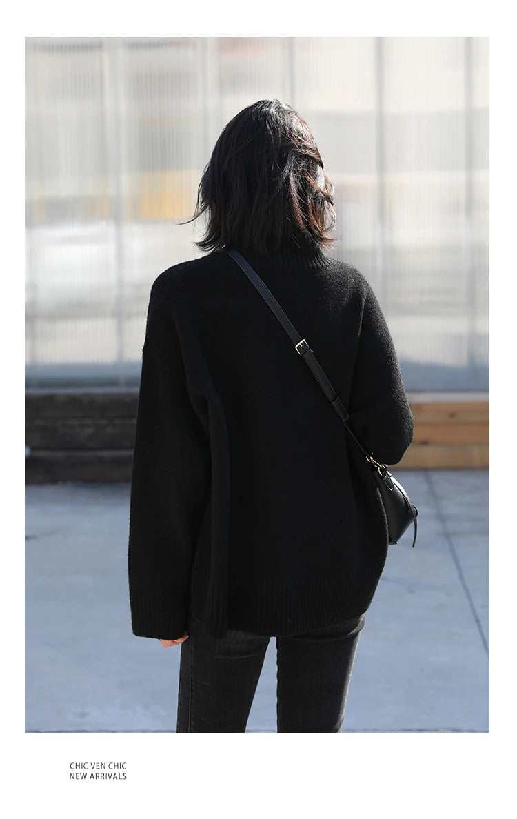 Essential Knit Turtleneck Sweater — Relaxed Fit