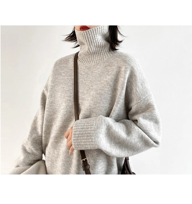 Essential Knit Turtleneck Sweater — Relaxed Fit
