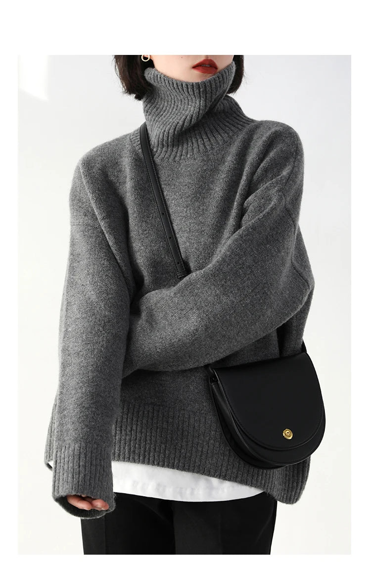 Essential Knit Turtleneck Sweater — Relaxed Fit