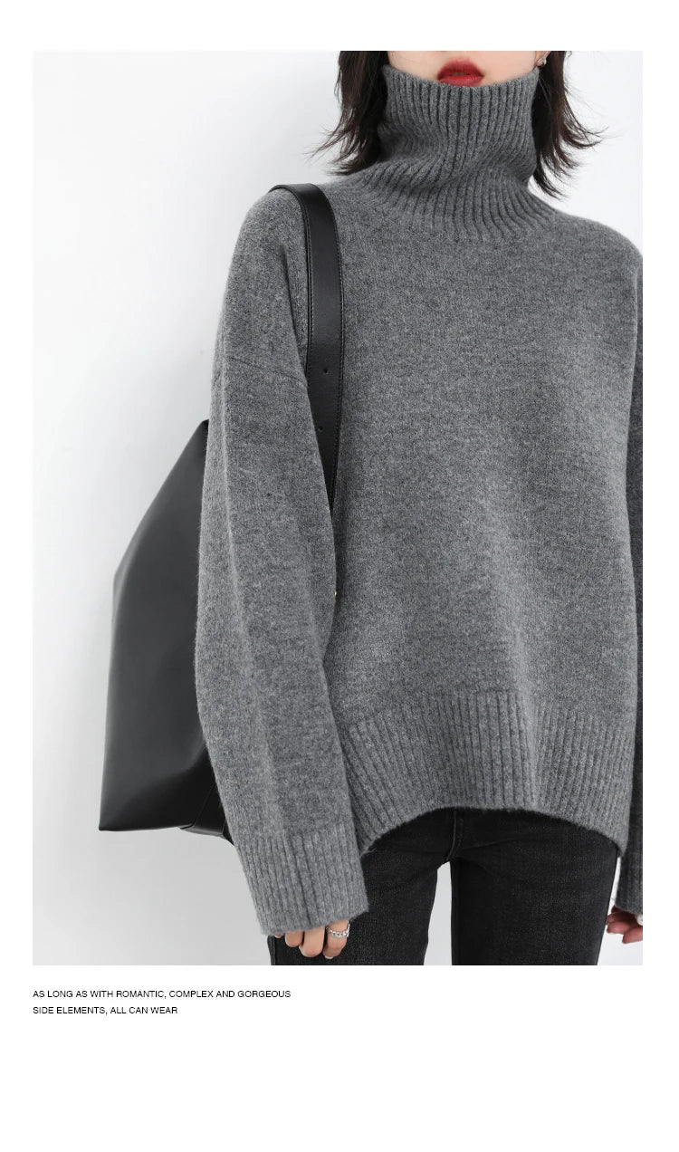 Essential Knit Turtleneck Sweater — Relaxed Fit