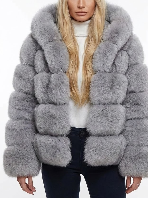 Signature Luxe Faux-Fur Hooded Coat