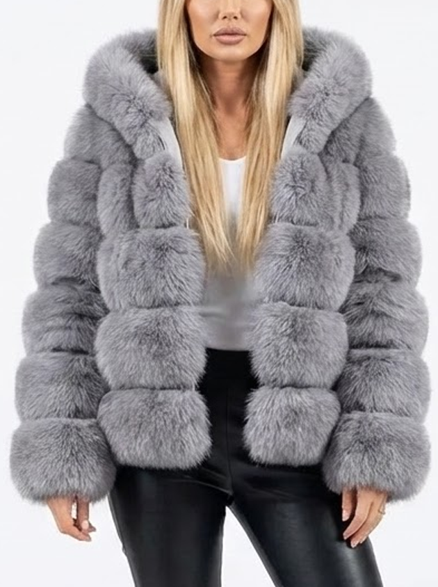 Signature Luxe Faux-Fur Hooded Coat