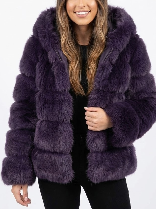 Signature Luxe Faux-Fur Hooded Coat