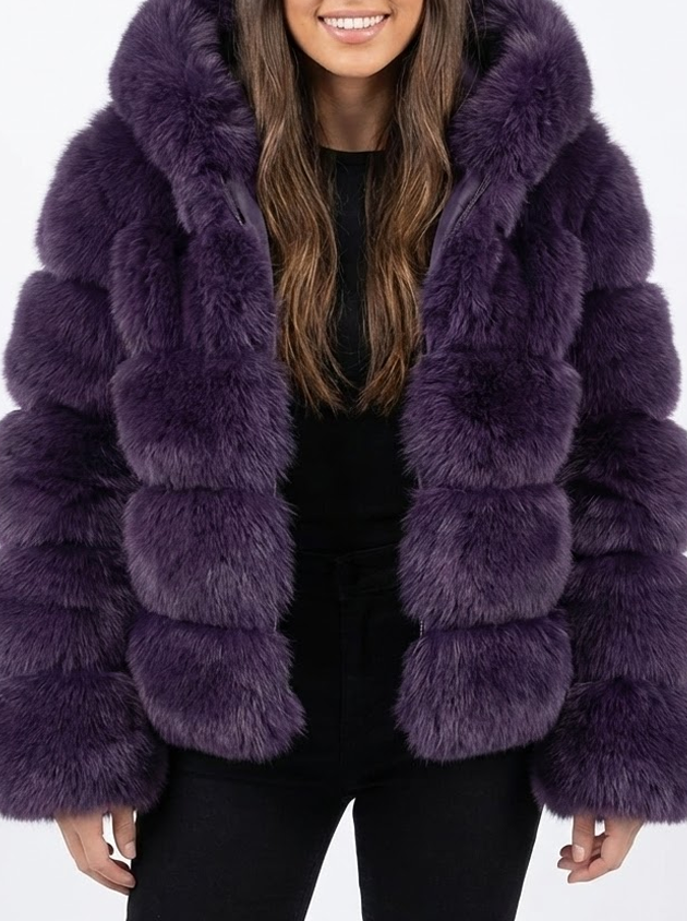 Signature Luxe Faux-Fur Hooded Coat