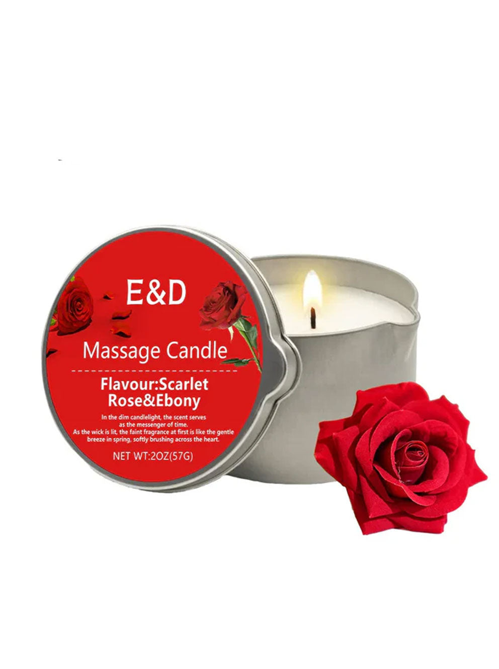 Rose Scented Massage Oil Candle – Romantic Aromatherapy Spa Candle