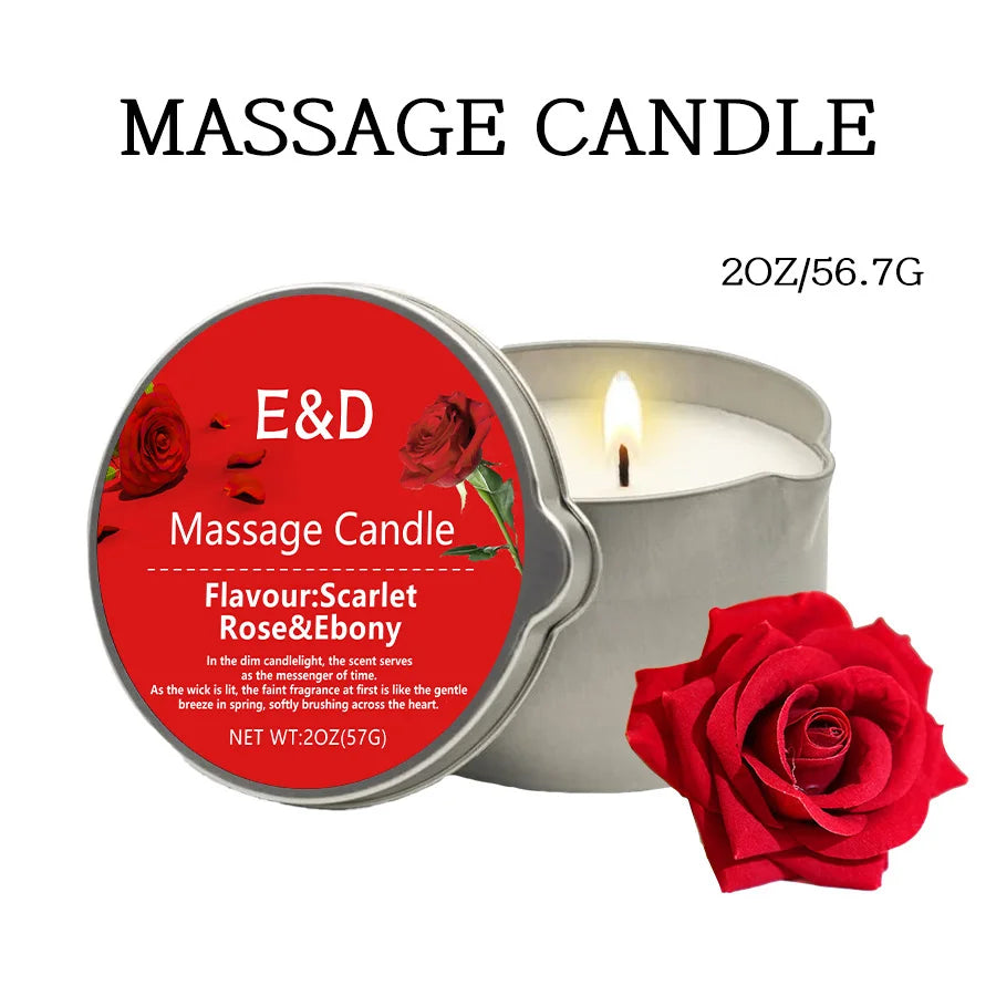Rose Scented Massage Oil Candle – Romantic Aromatherapy Spa Candle