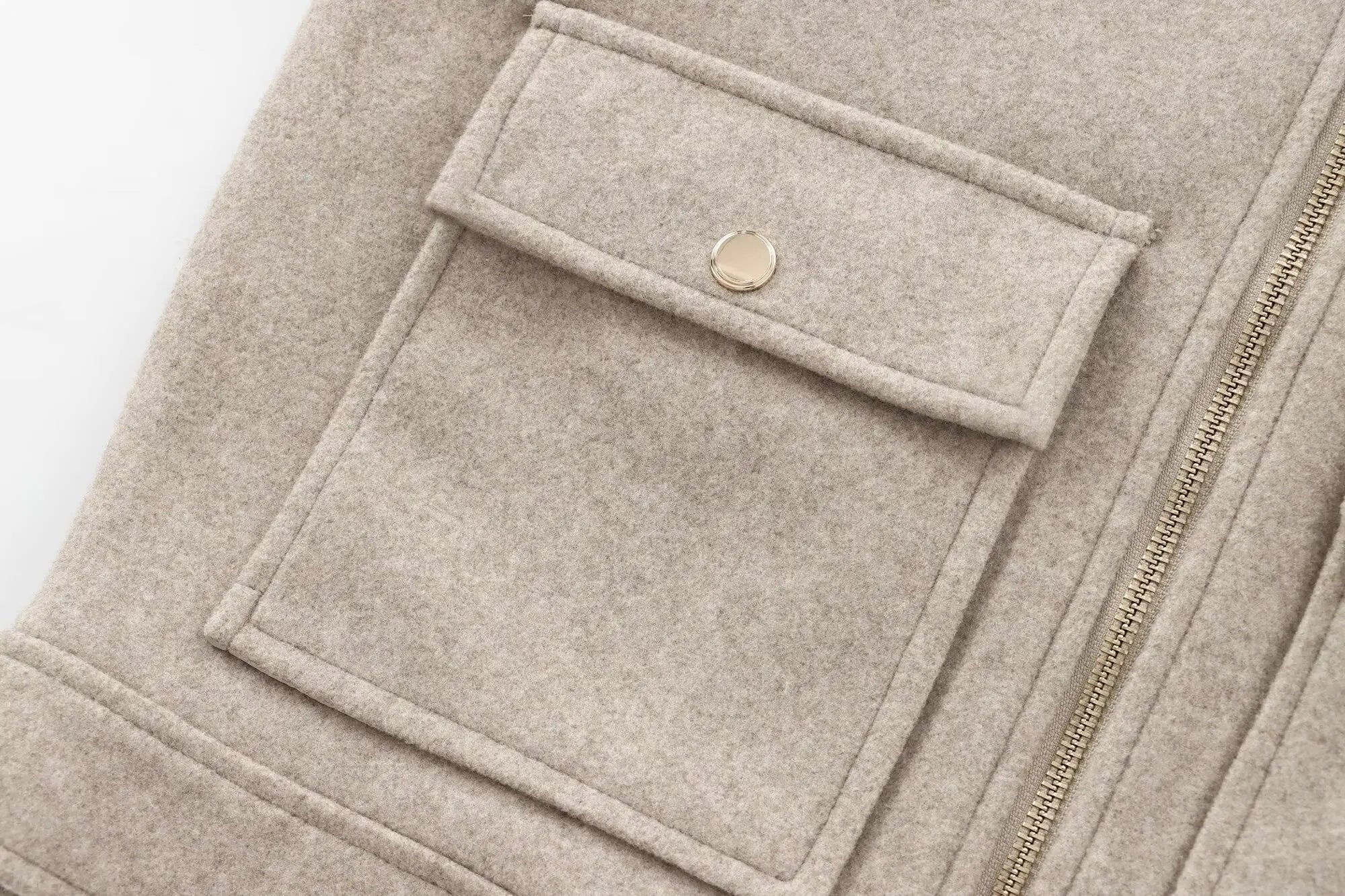 Cropped Zip Jacket with Utility Pockets