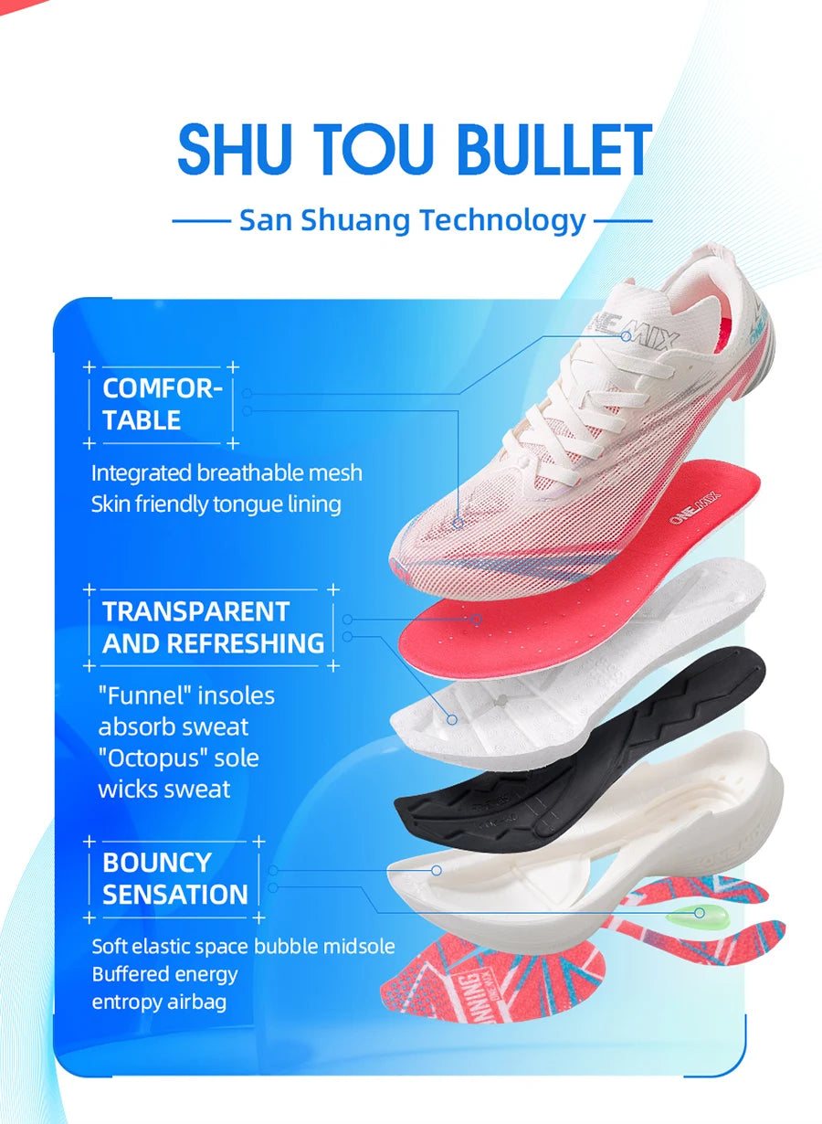 ONEMIX ColorShift Duo Women’s Nylon Plate Running Shoes
