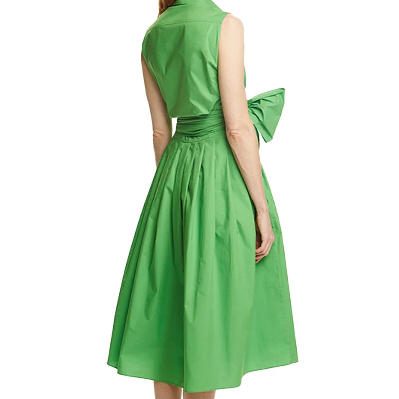 CHCH Sleeveless Elegant Midi Dress – Summer A-Line Office Style