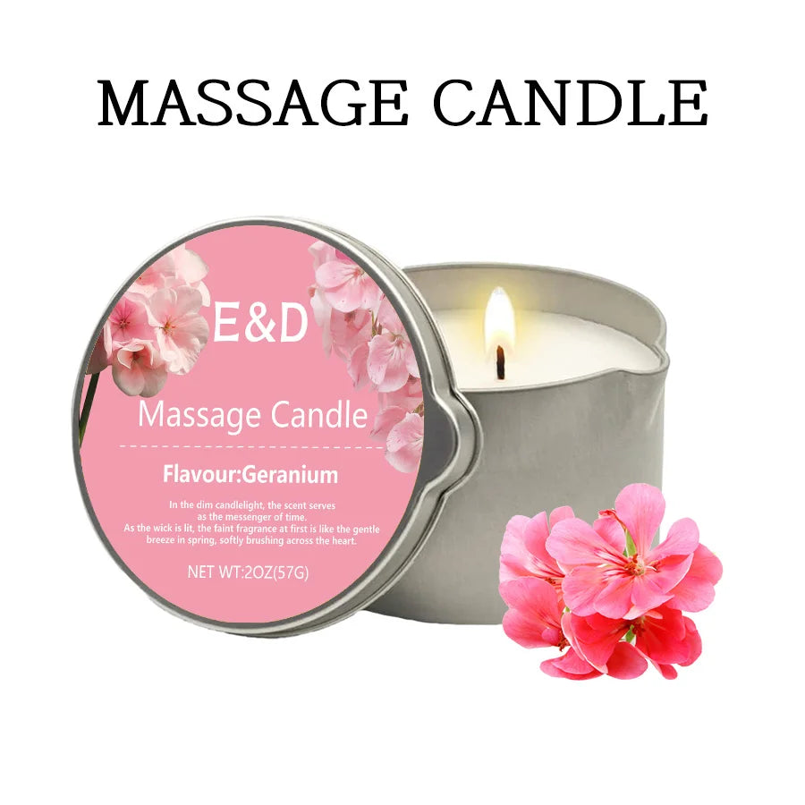 Rose Scented Massage Oil Candle – Romantic Aromatherapy Spa Candle