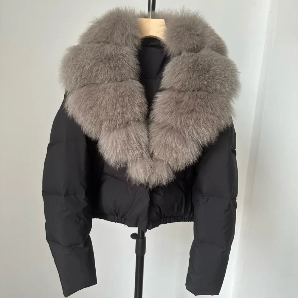 Signature Down Puffer Jacket with Detachable Fur Collar