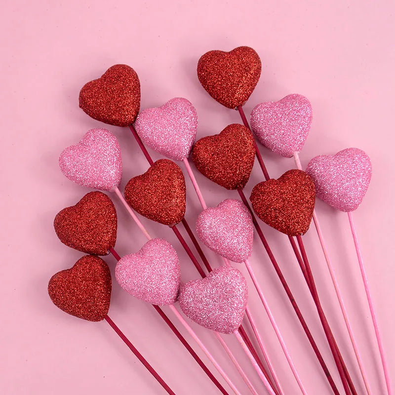 Valentine Heart Cake Toppers Set – Love Cupcake Picks (10–20 Pieces)