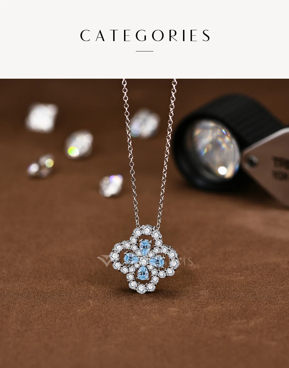 D-Color VVS1 Moissanite Pendant Necklace — 925 Sterling Silver, Rhodium-Plated (Certified)