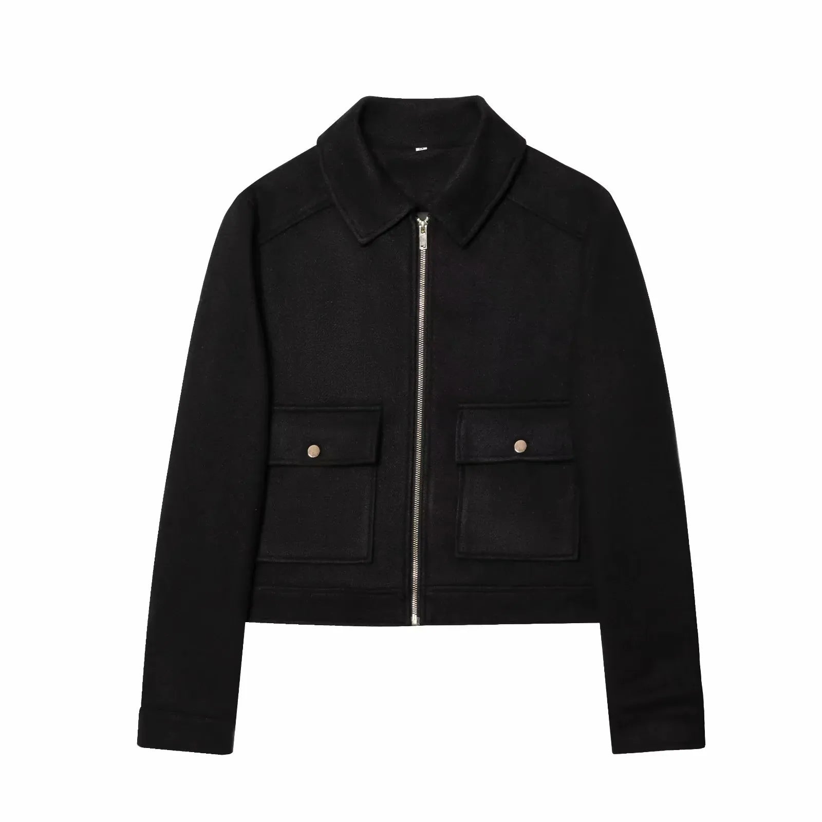 Cropped Zip Jacket with Utility Pockets