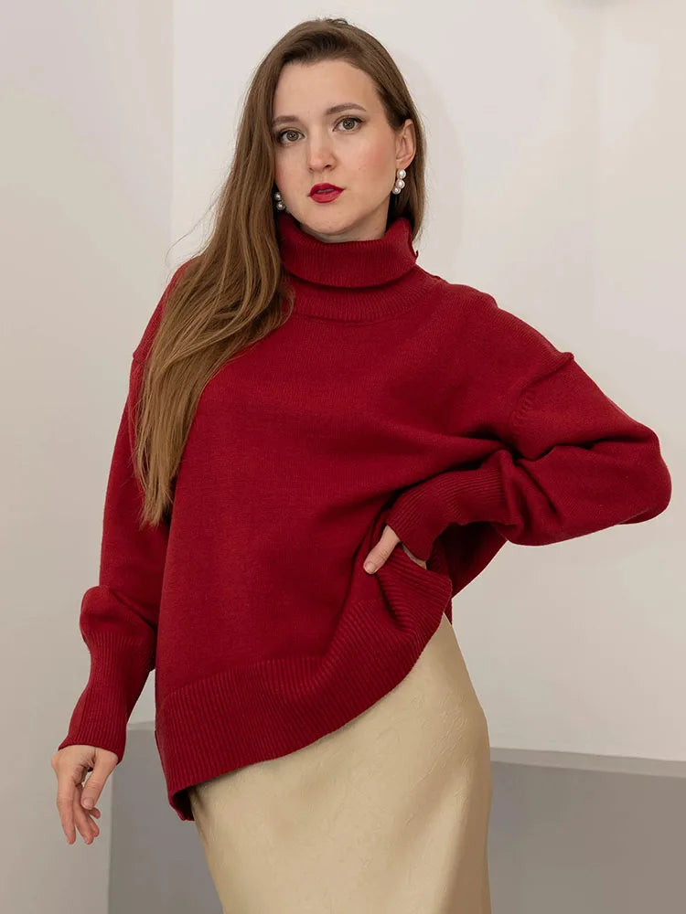 Signature Heavy Knit Turtleneck Sweater — Oversized Fit