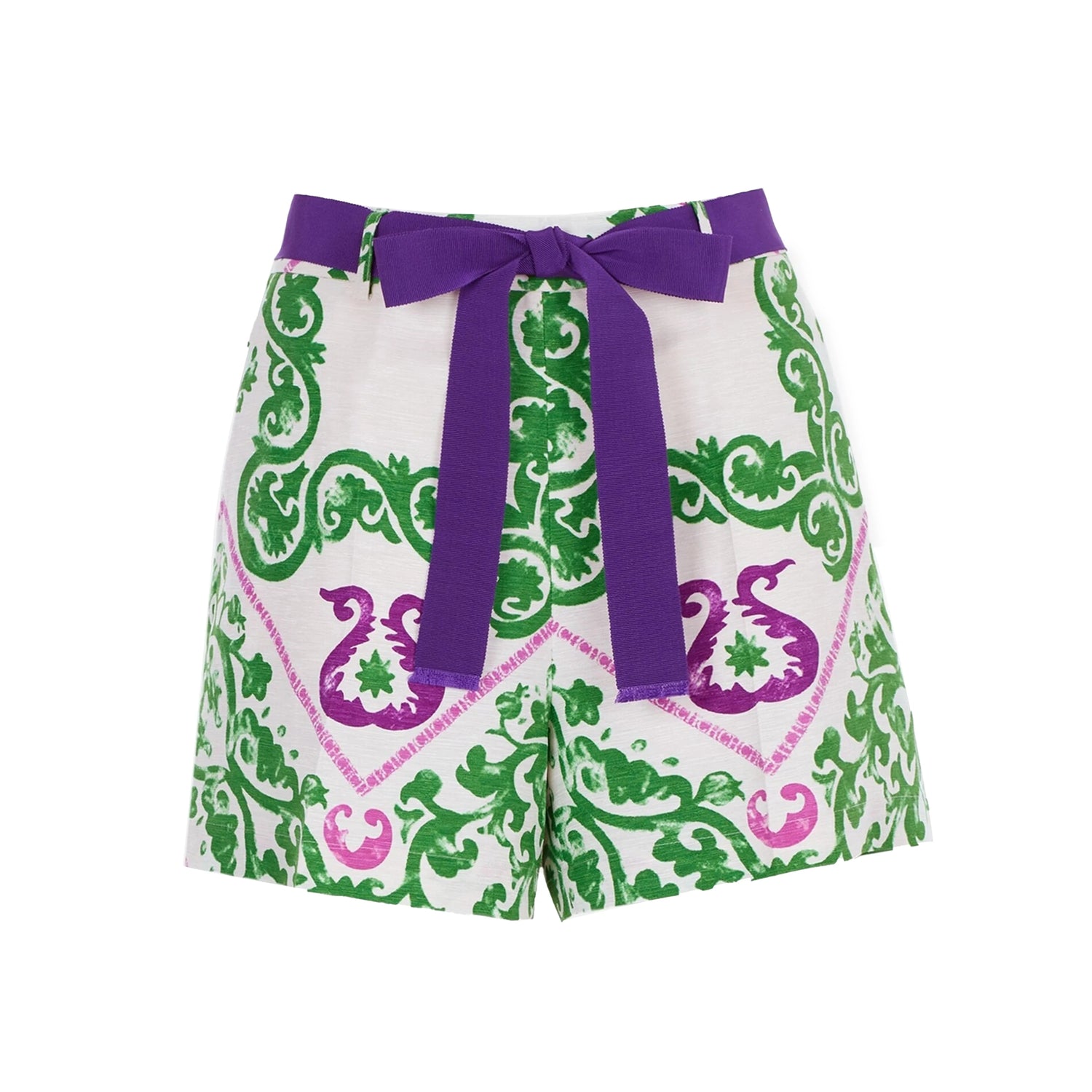 CHCH Floral High-Waist Shorts – Women Summer Casual Belted Shorts