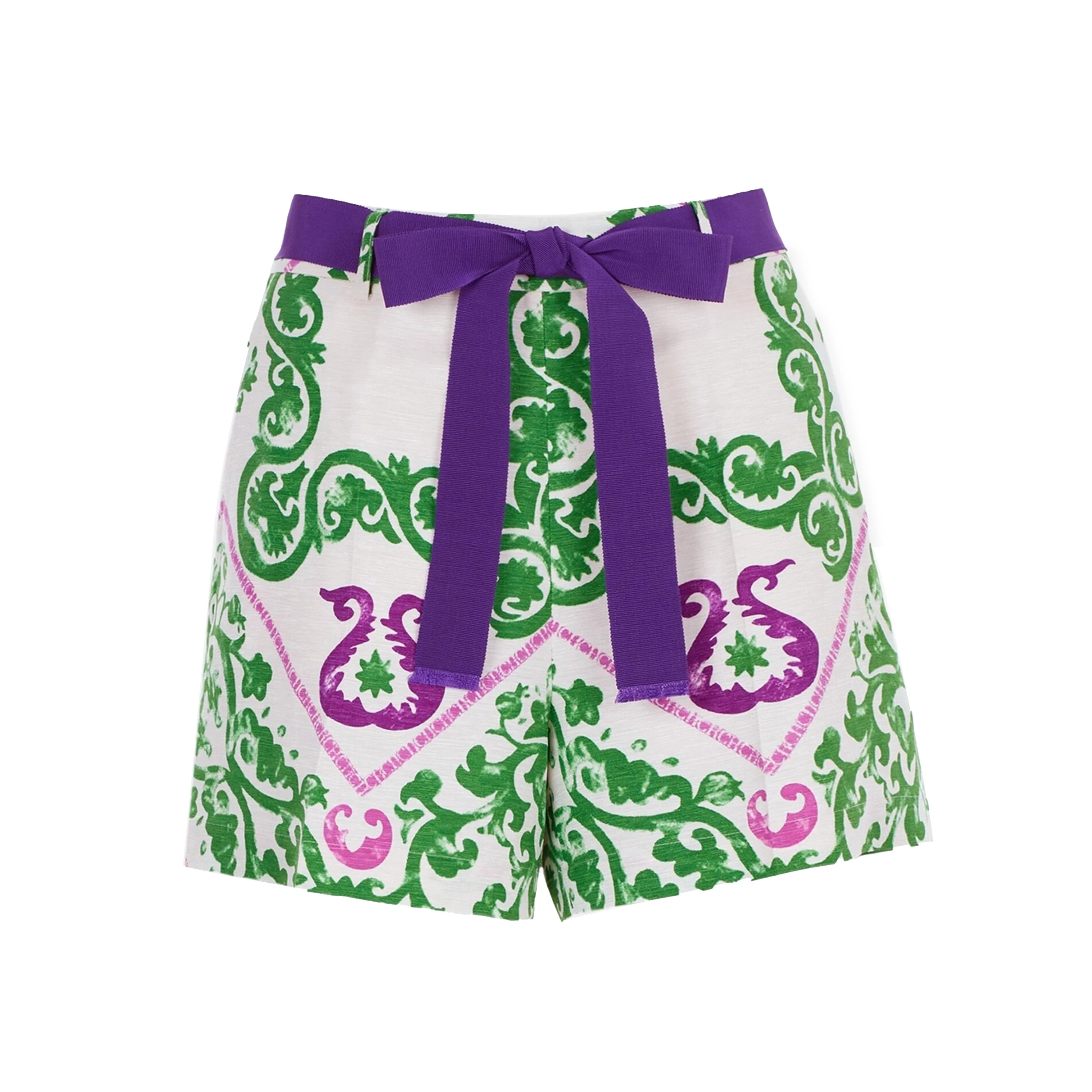 CHCH Floral High-Waist Shorts – Women Summer Casual Belted Shorts