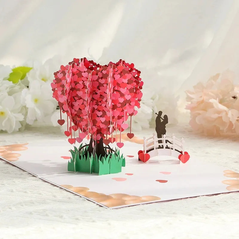 3D Pop-Up Flower Greeting Card – Romantic Valentine & Special Occasion Card