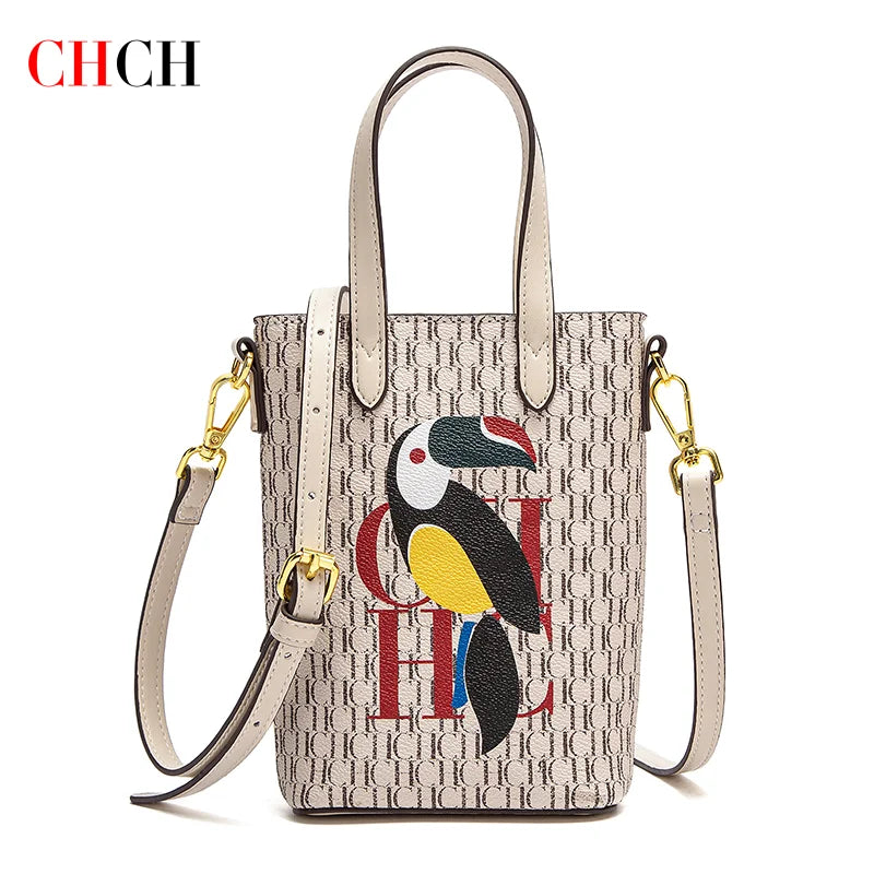 CHCH Luxury Monogram Phone Bag – Textured Crossbody Mini Tote