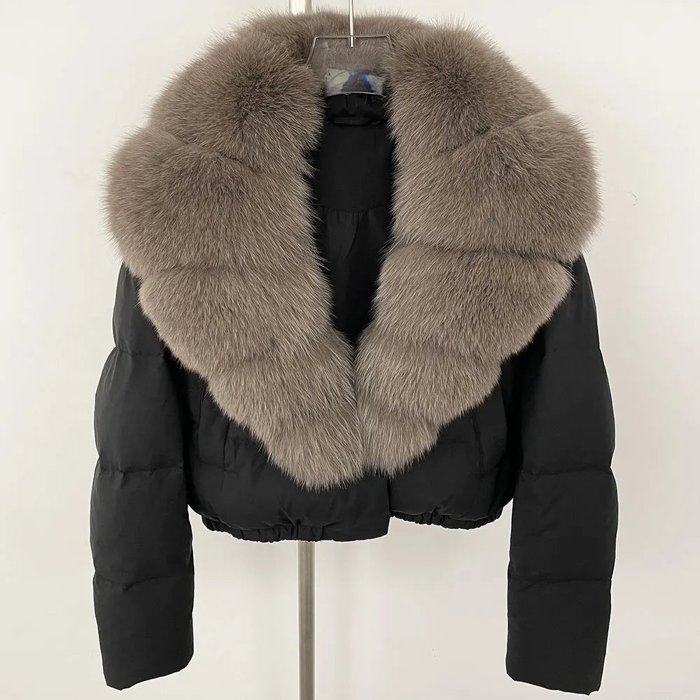 Signature Down Puffer Jacket with Detachable Fur Collar