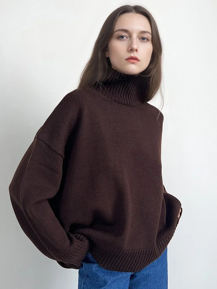 Signature Heavy Knit Turtleneck Sweater — Oversized Fit